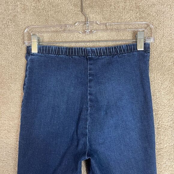 Bailey44 Khyber Pass Jeans Womens Small S‎ Blue Slit Flare Raw Hem Pull On Pants - Picture 8 of 13